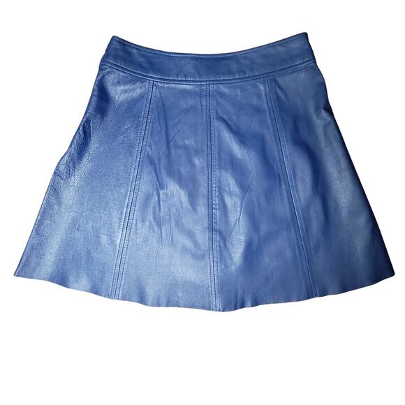 PJK - Patterson J. Kincaid Flirty A-Line Pleated Flair Lambskin Skirt Womens XS - Picture 4 of 12